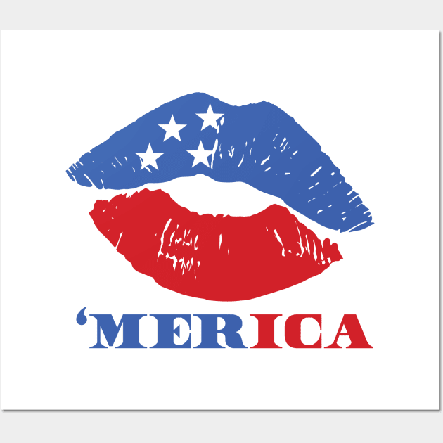 American Flag Lips, Patriotic Lips Shirt, Patriotic Shirt Men, 4th July Shirt Women,July 4th Shirt Women,Forth of July,Forth of July Shirt Wall Art by DonVector